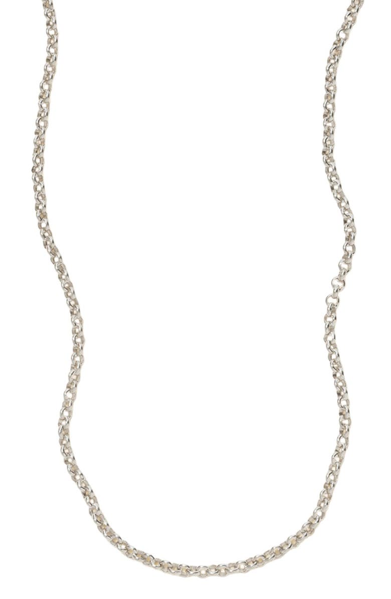 MADE BY MARY Rolo Chain Necklace, Main, color, Silver