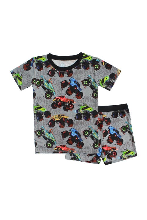 Fletch Kids'  Monster Jammies 2 Piece Shorts Set In Gray