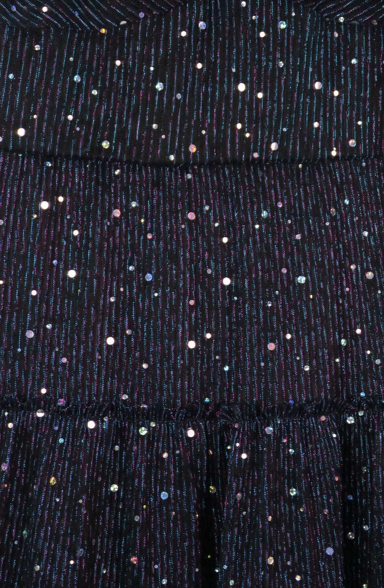 Zunie Kids' Foil Dot Metallic Plissé Dress, Alternate, color, 