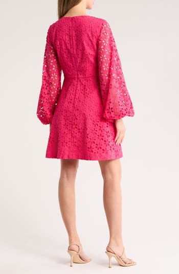 Grazia Cotton Eyelet Long Sleeve Dress