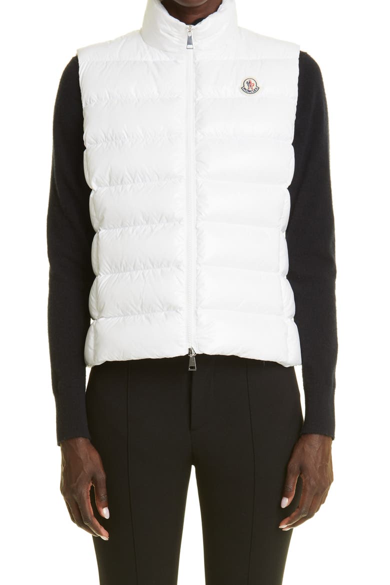 Ghany Nylon Laqué Down Puffer Vest, Main, color, WHITE
