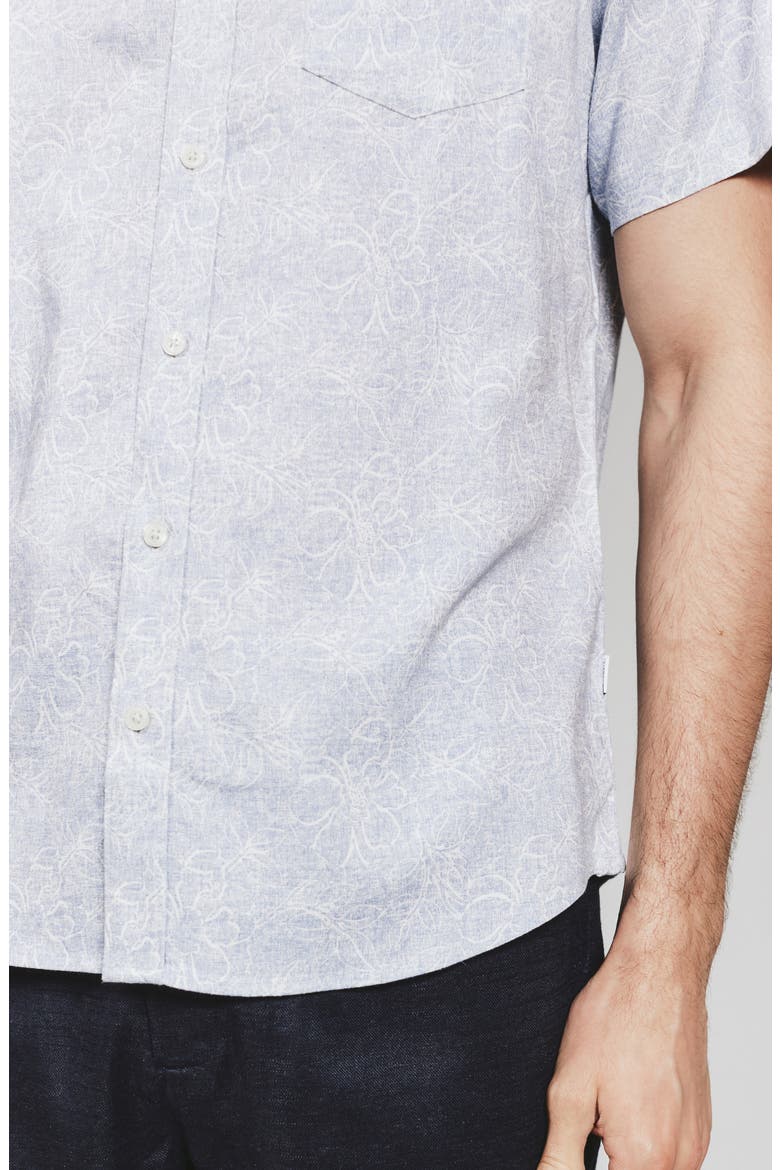Fontaine Floral Print Short Sleeve Button-Up Shirt, Alternate, color, LIGHT BLUE
