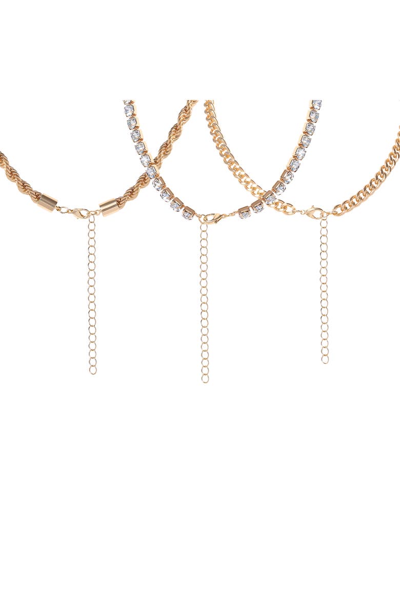 Gold-Tone Layered Necklace, Set Of 3, Alternate, color, Gold
