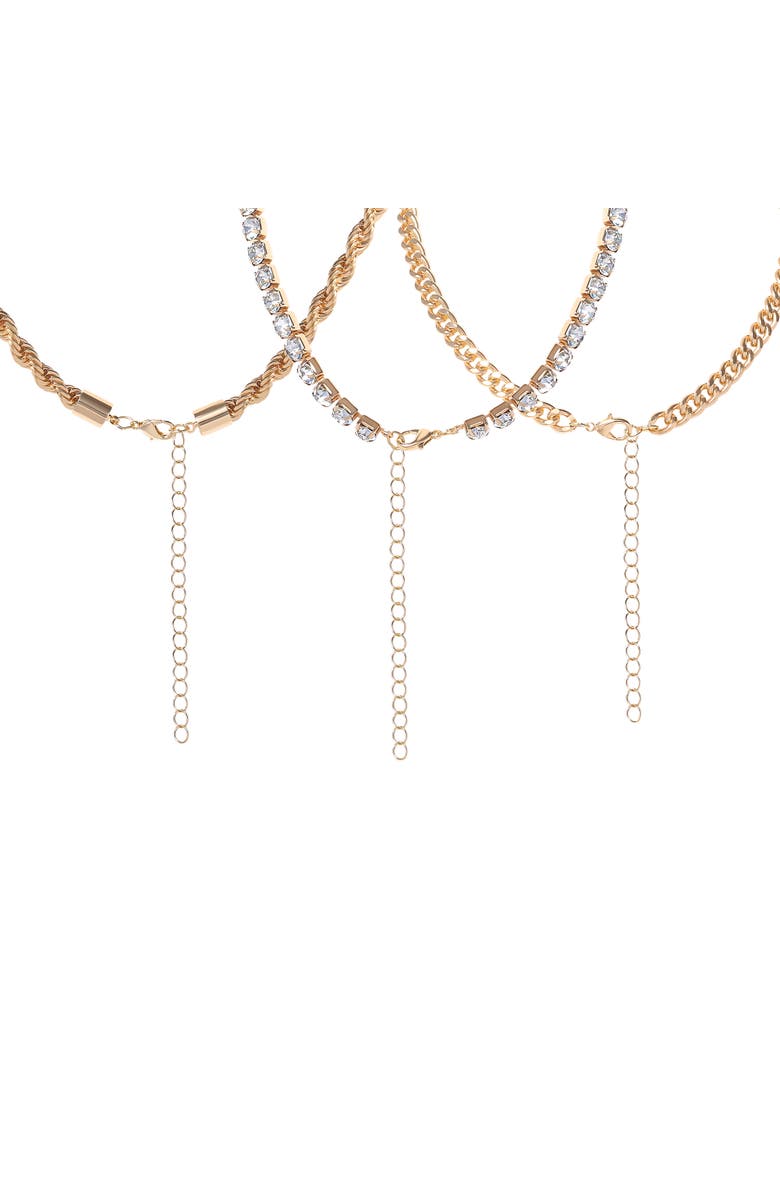 Jessica Simpson Gold-Tone Layered Necklace, Set Of 3, Alternate, color, Gold