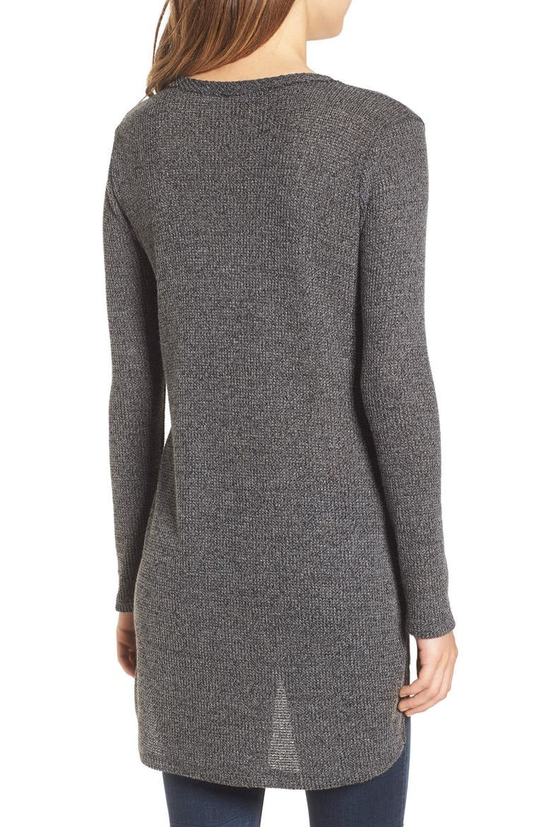 ASTR Side Split Sweater, Alternate, color, CHARCOAL