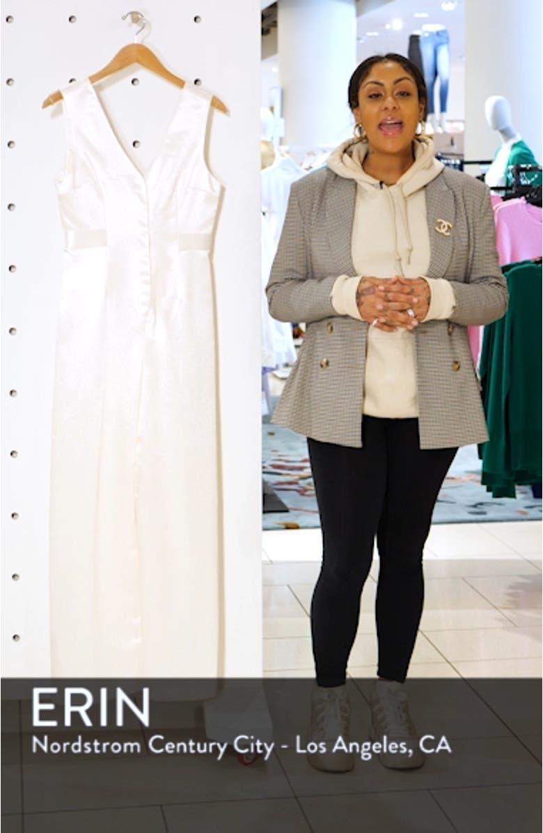 Sleeveless Satin Twill Jumpsuit, sales video thumbnail