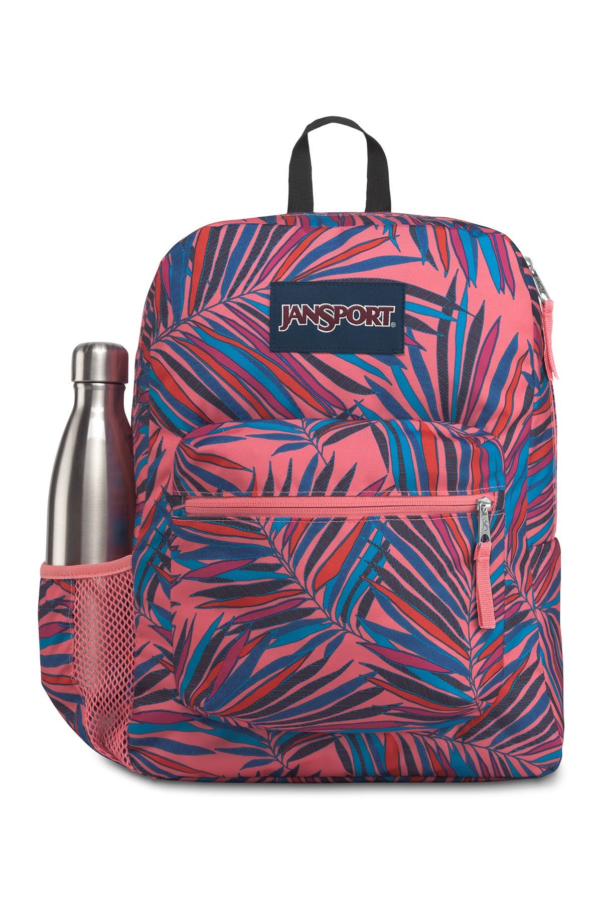 Jansport Palm Leaf Print Cross Town Backpack, Main, color, 