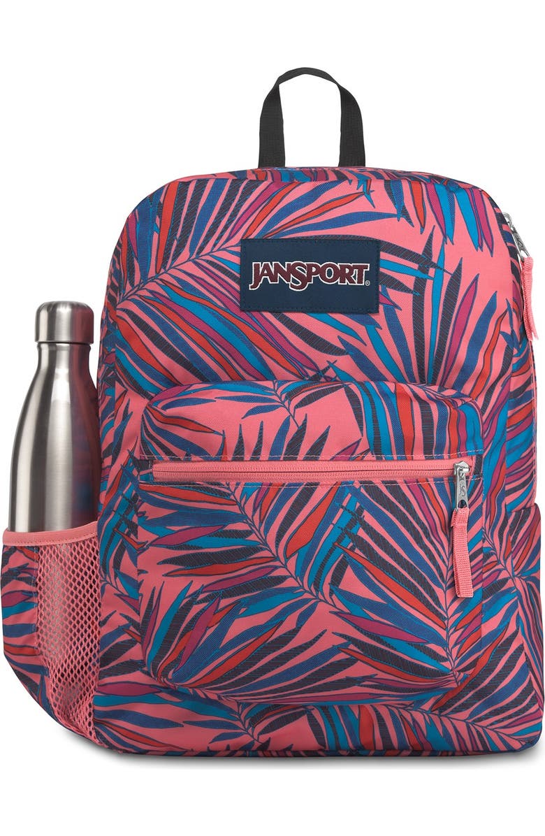 Jansport Palm Leaf Print Cross Town Backpack, Main, color,