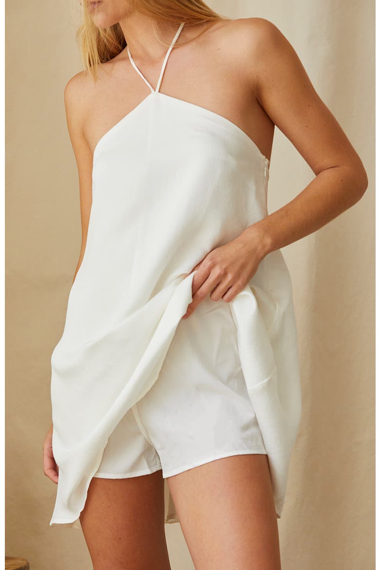Modal Tencel Blend Halter Romper Dress, Alternate, color, White