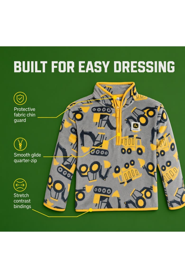 Fleece Quarter-Zip Sweatshirt, Alternate, color, Cool Gray Yellow