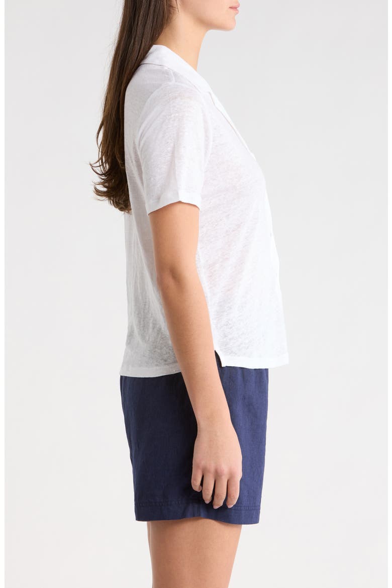 Linnea Linen Camp Shirt, Alternate, color, WHITE