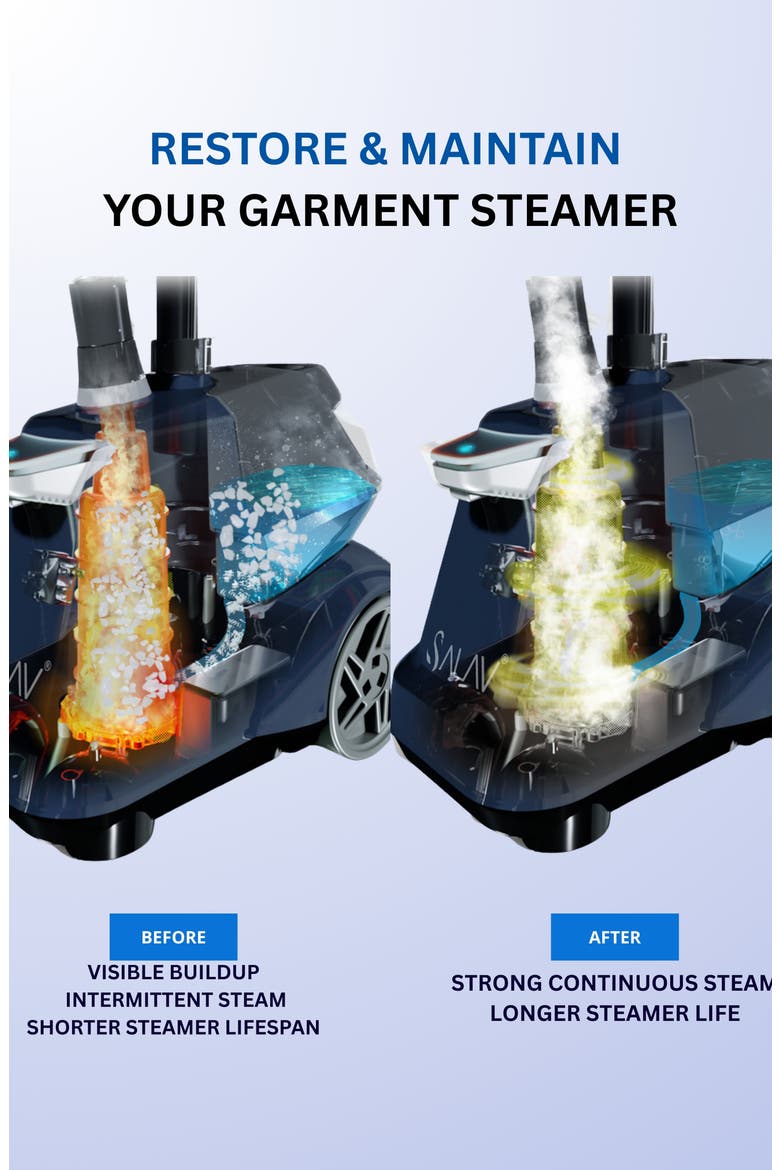 10-Pack Garment Steamer Descaling Solution Decalcifier Packets, Alternate, color, WHITE