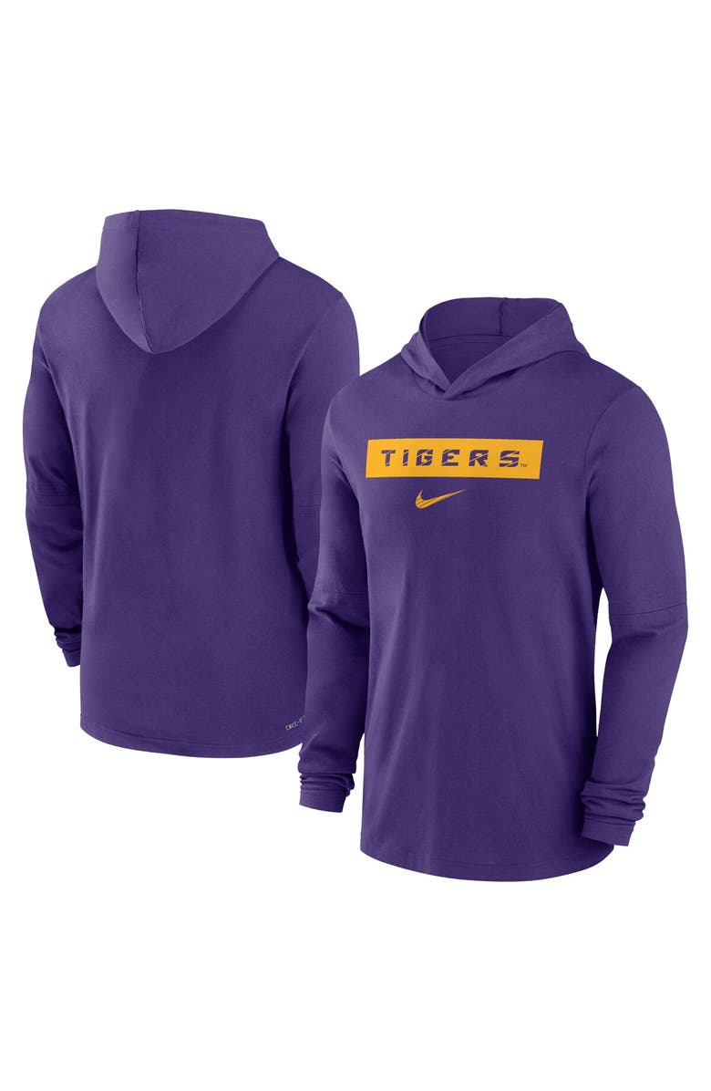 Nike Men's Nike Purple LSU Tigers 2024 Sideline Hoodie Performance Long Sleeve T-Shirt, Main, color, Purple