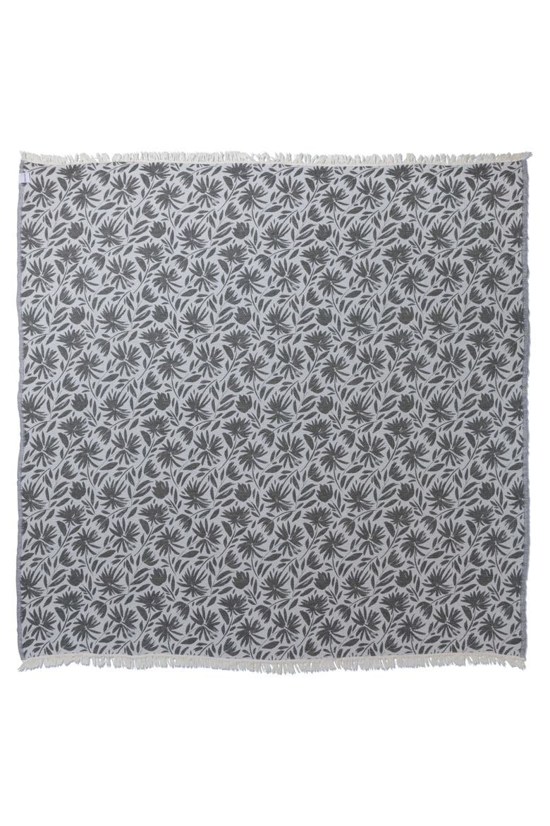 Whimsical Flower Organic Reversible Muslin Blanket, Alternate, color, Black