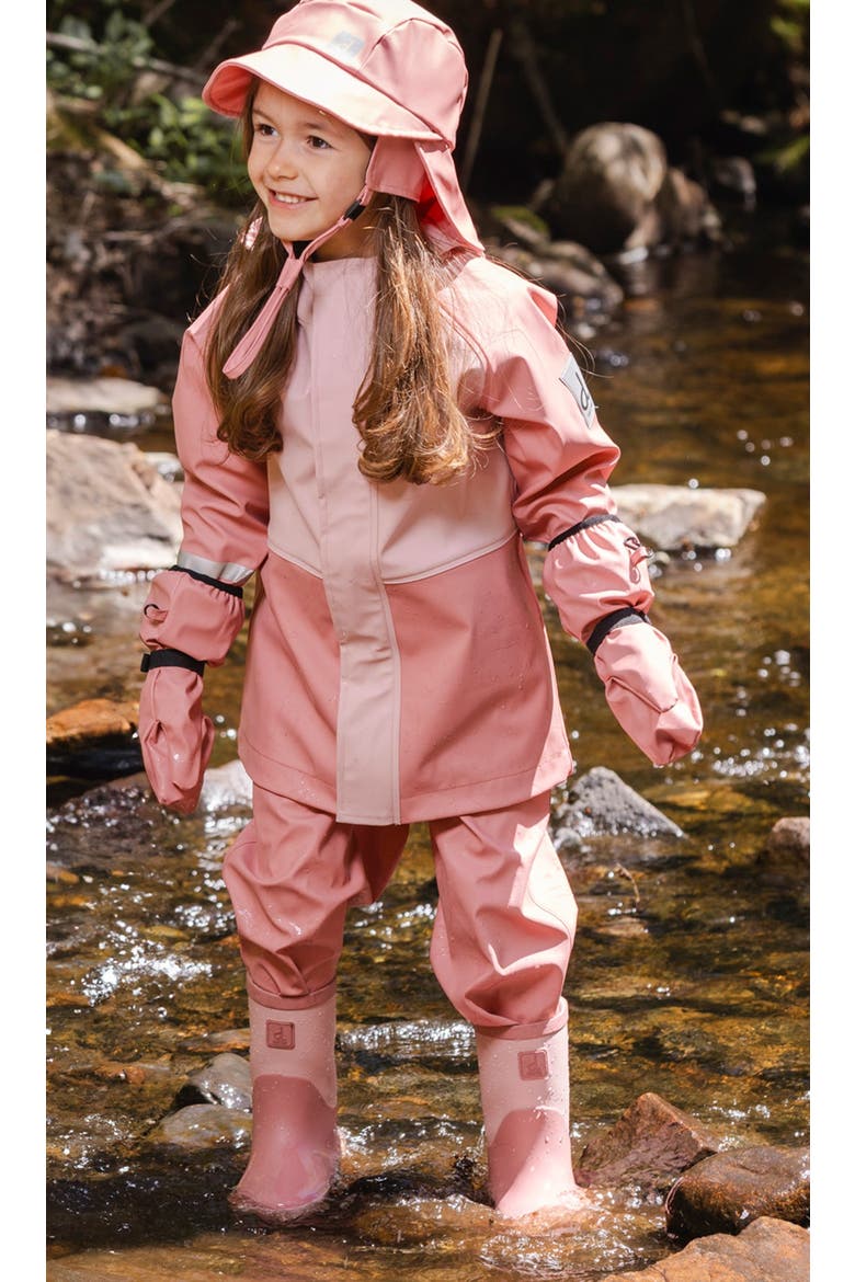 Waterproof Color Block Full-Zip Rain Jacket, Alternate, color, Pink