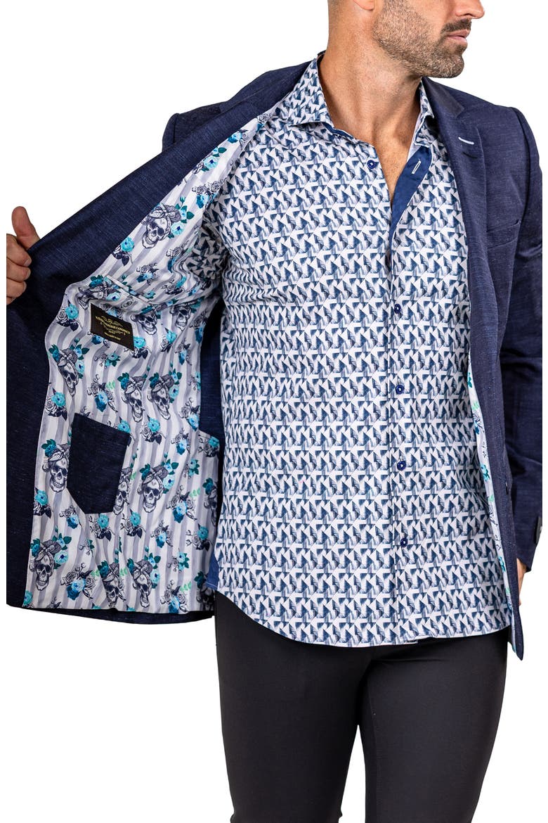 Socrate Marthyr033 Blue Slub Wool & Silk Blend Wool Sport Coat, Alternate, color, BLUE