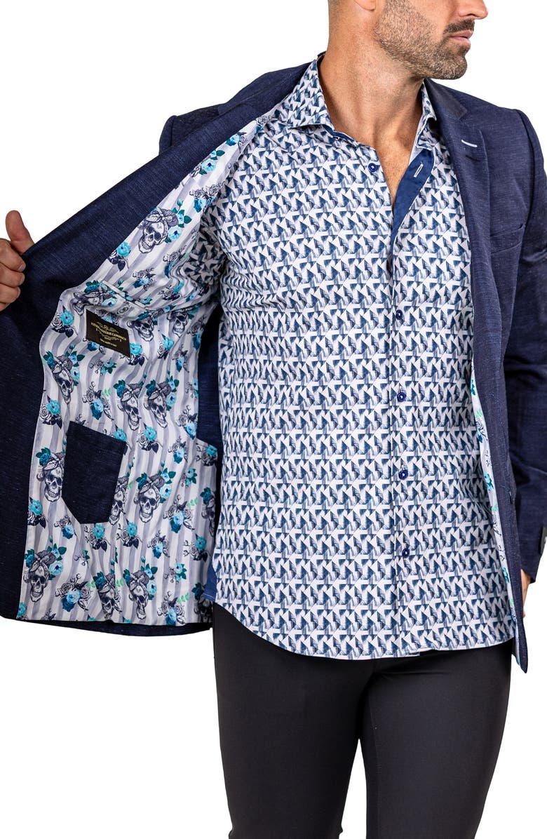 Maceoo Socrate Marthyr033 Blue Slub Wool & Silk Blend Wool Sport Coat, Alternate, color, Blue