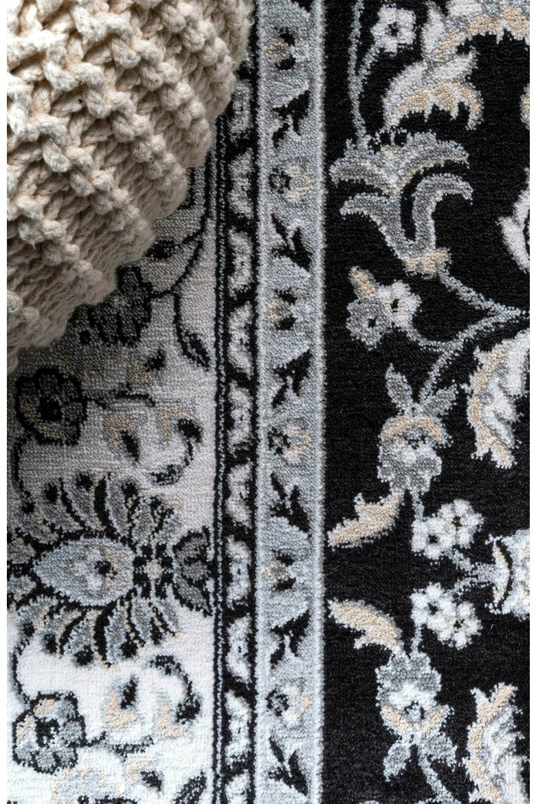 Palmette Modern Persian Floral Area Rug, Alternate, color, Cream/Gray/Black