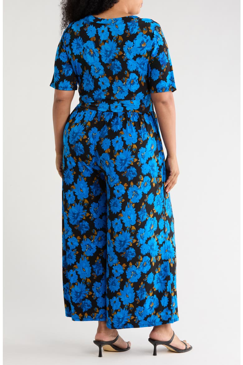 Floral Wide Leg Jumpsuit, Alternate, color, COBALT FLORAL