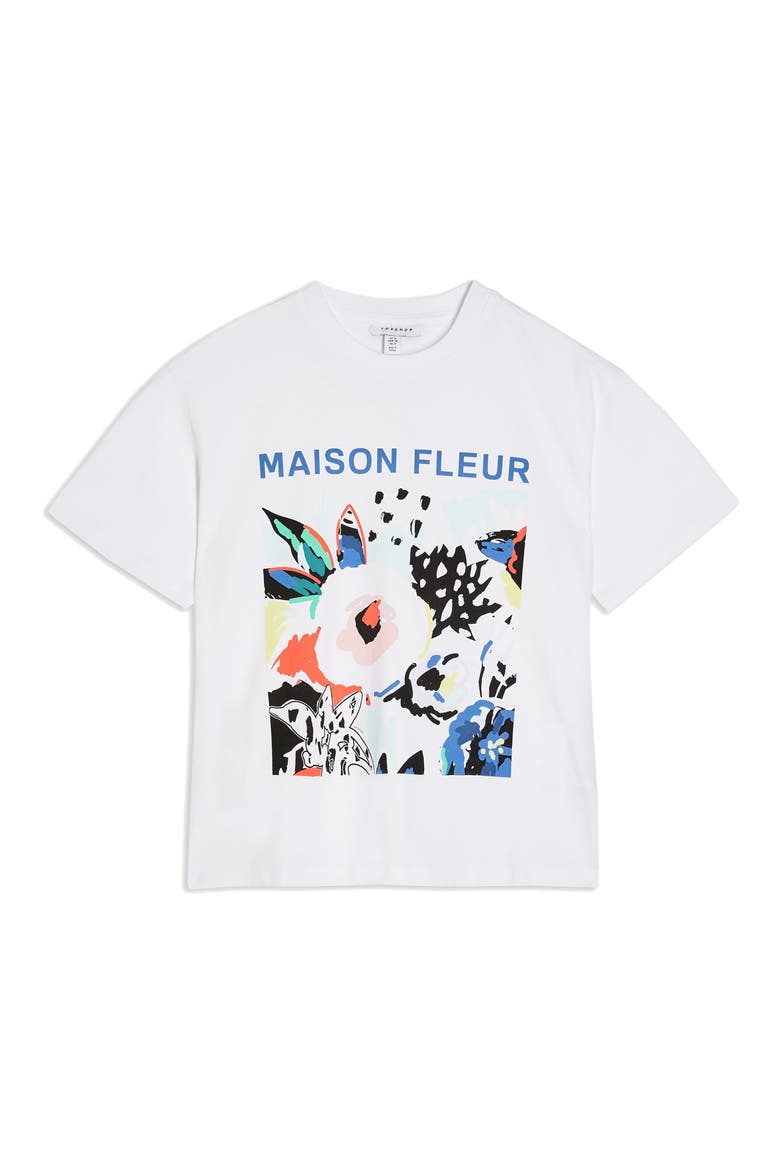 Maison Fleur Graphic Tee, Alternate, color, WHITE