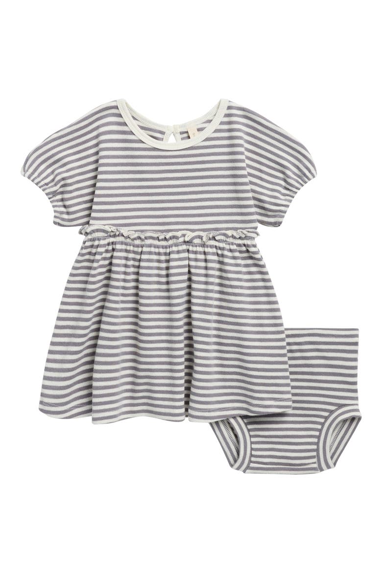 Annie Ocean Stripe Dress & Bloomers Set, Main, color, OCEAN