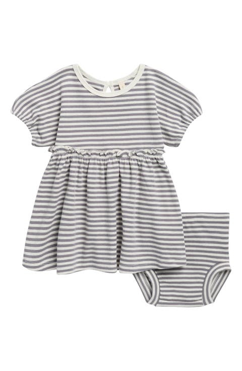 Annie Ocean Stripe Dress & Bloomers Set (Baby)