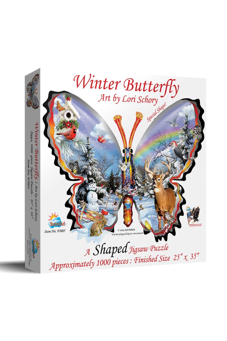 Winter Butterfly 1000 piece Jigsaw Puzzle for Adults Special Shape, Main, color, Multicolor