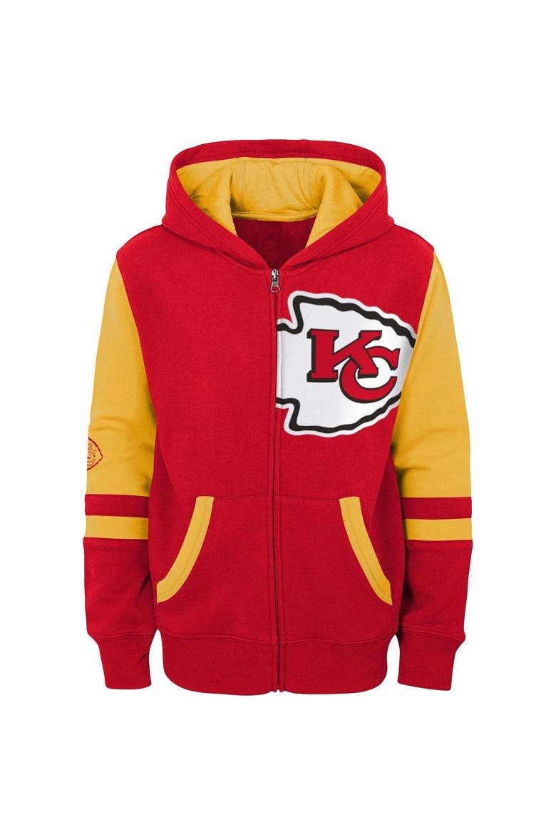 Youth Red Kansas City Chiefs Colorblock Full-Zip Hoodie, Alternate, color, Red