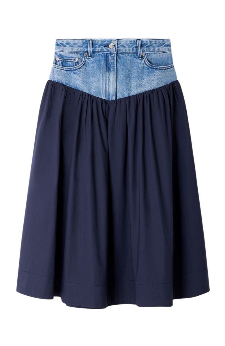 SANDRO Mixed-material maxi skirt, Alternate, color, Navy Blue