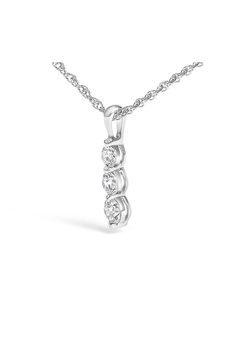 Haus of Brilliance Silver 1/7 Cttw Lab Grown Diamond Three Stone Diamond Pendant Necklace, Alternate, color, White