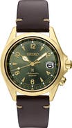 SEIKO WATCHES Prospex Land Luxe Alpinist Automatic Leather Strap Watch, 39.5mm