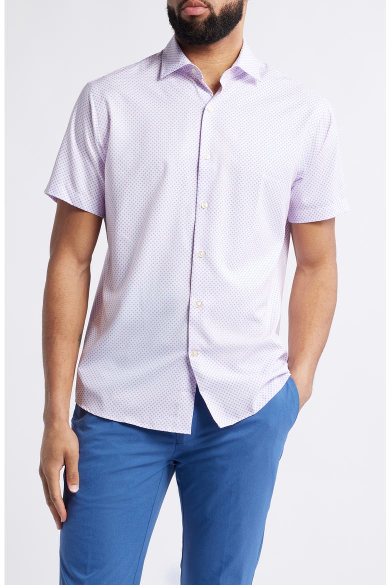 Hudson Performance Button-Up Shirt, Main, color, PALMER PINK