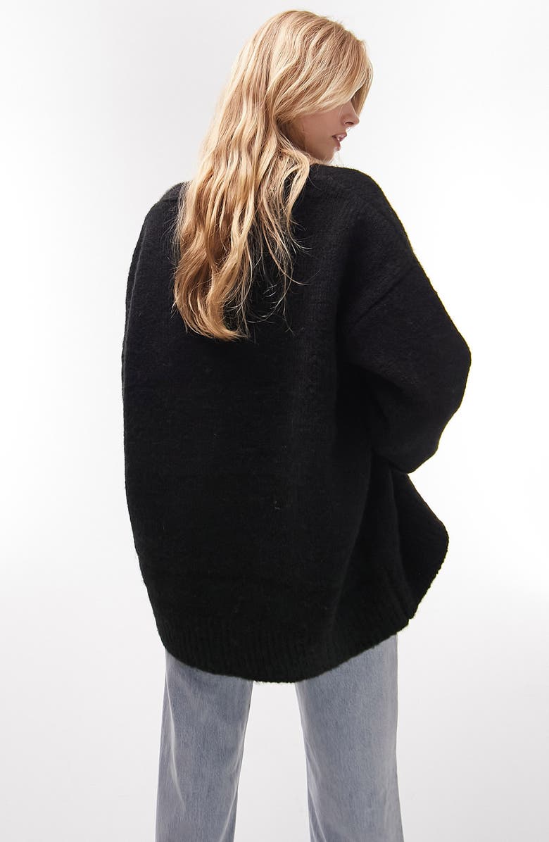 Topshop V-Neck Midi Cardigan, Alternate, color, 