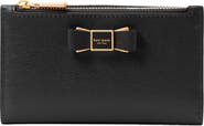 Kate Spade New York morgan bow small slim leather bifold wallet
