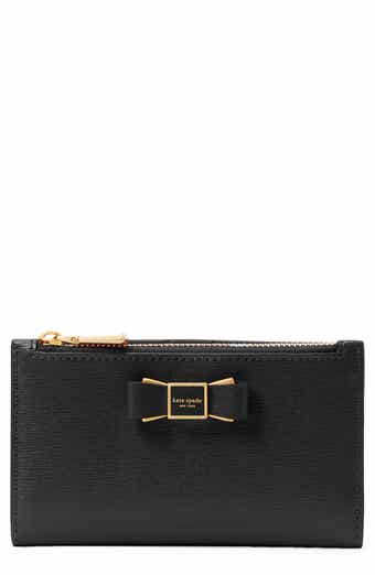 Kate Spade New York morgan bow small slim leather bifold wallet