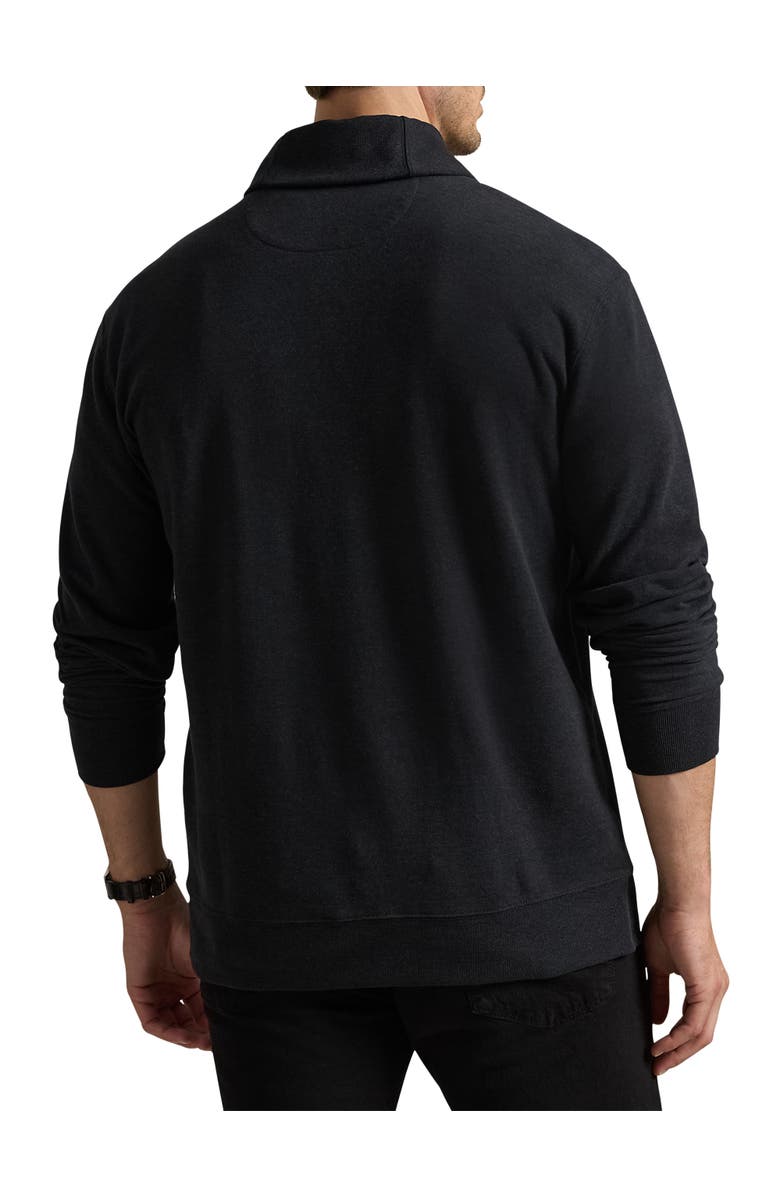 Polo Ralph Lauren Big & Tall Luxury Jersey Shawl-Collar Pullover, Alternate, color, Black