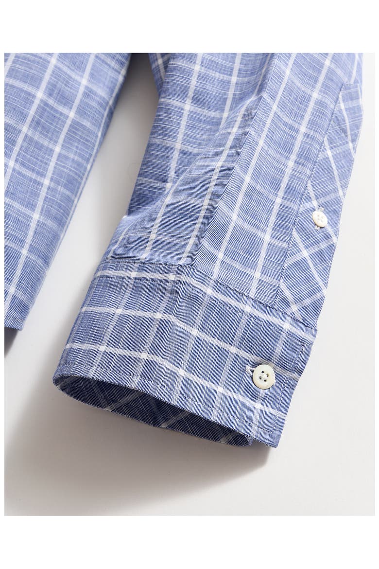 Hutcheson Plaid Button-Up Sport Shirt, Alternate, color, CARBON BLUE/ WHITE