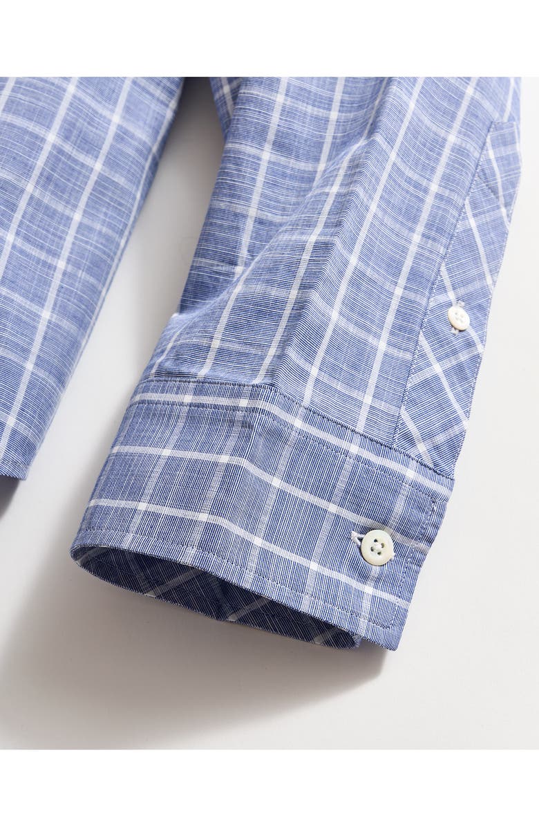 Billy Reid Hutcheson Plaid Button-Up Sport Shirt, Alternate, color, Carbon Blue/ White