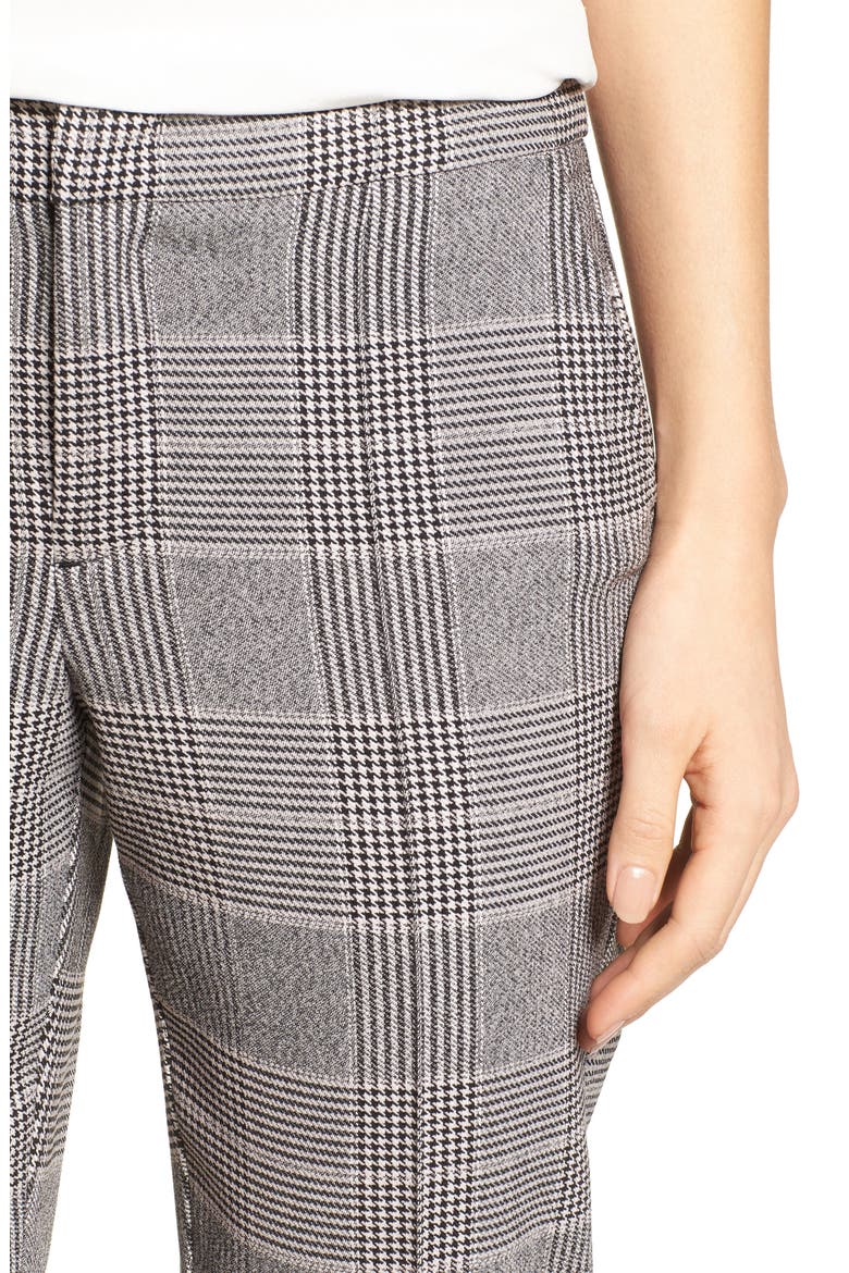 Denise Glen Plaid Cuff Slim Ankle Pants, Alternate, color, HOUNDSTOOTH PLAID