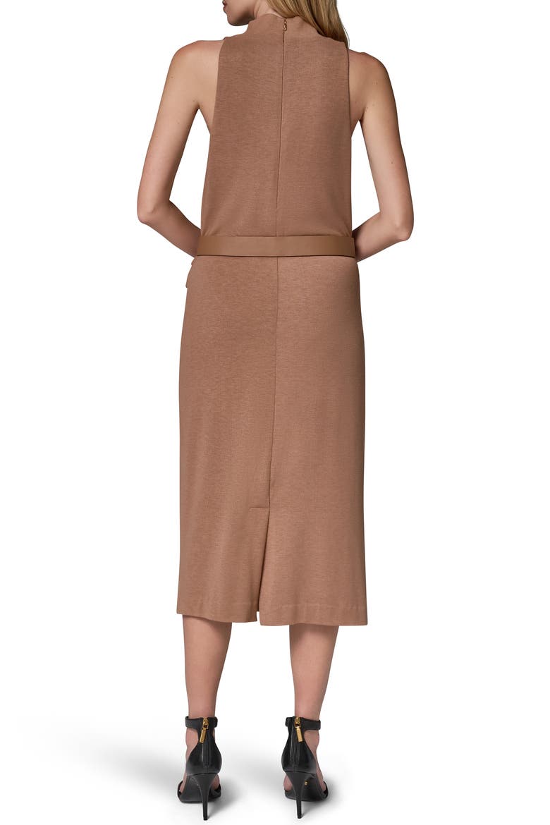 Cowl Neck Sleeveless Midi Dress, Alternate, color, CAMEL