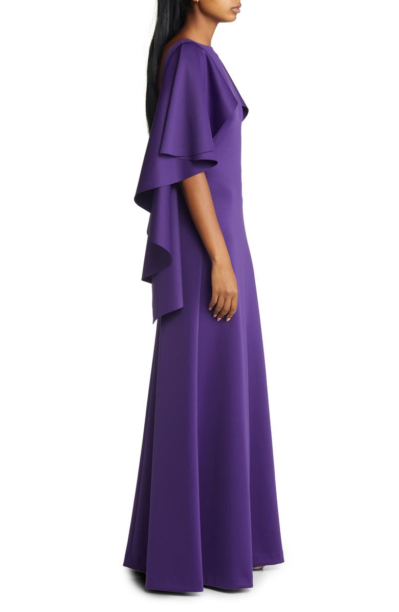 Black Halo Lotus Drape Sleeve Gown, Alternate, color, 