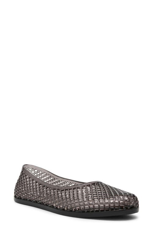 Steve Madden Gyzmo Perforated Jelly Flat In Smoke