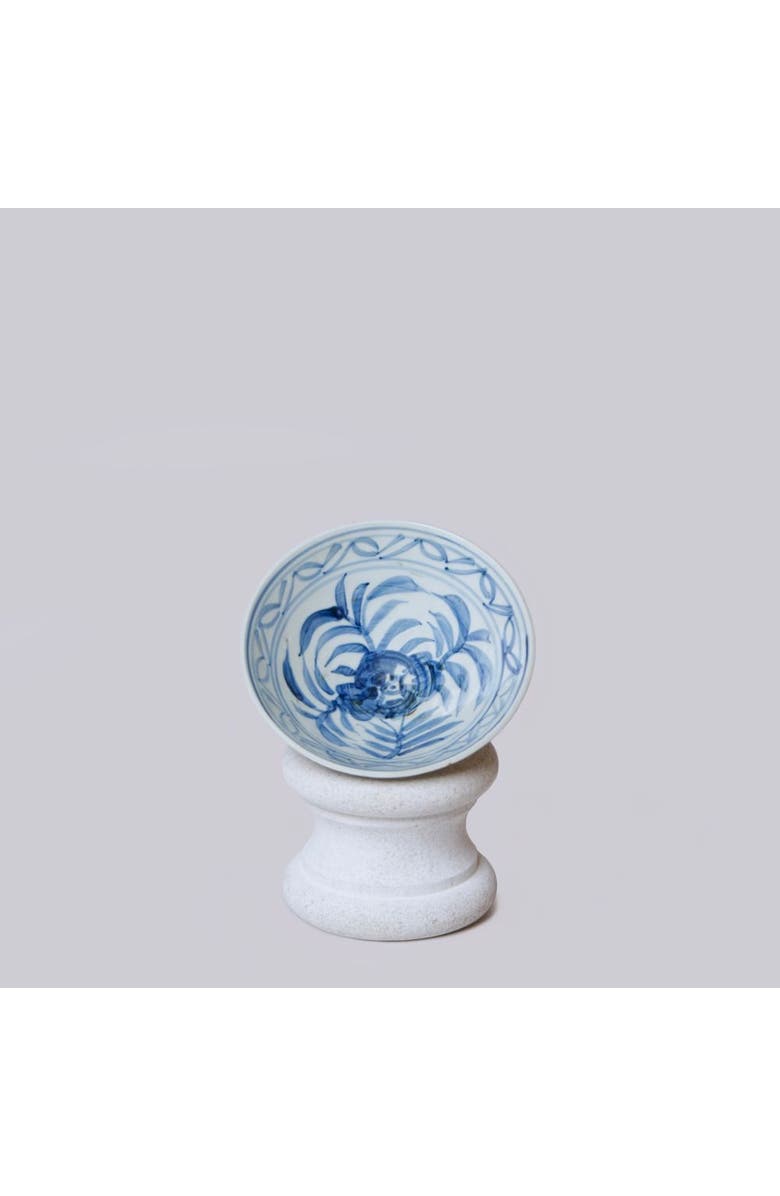 Cobalt Guild Porcelain Floral Conical Bowl, Main, color, Blue And White