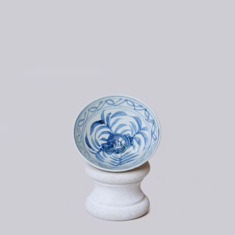 Porcelain Floral Conical Bowl