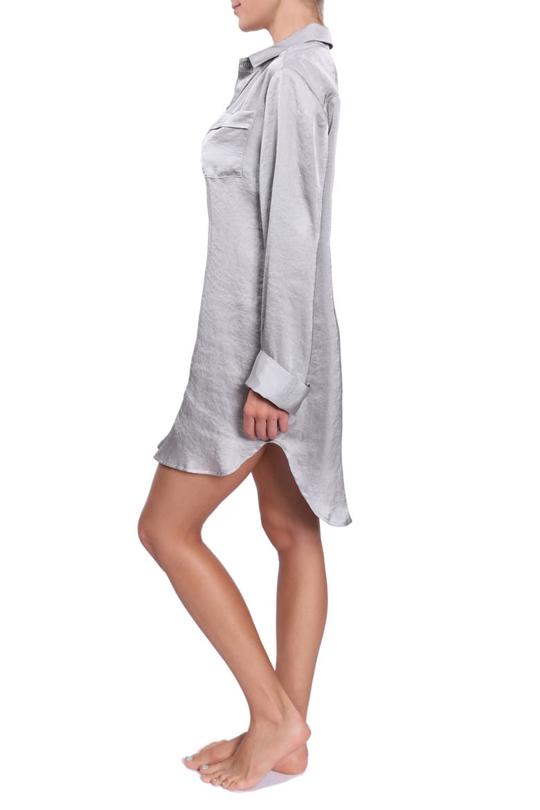 Boyfriend Sleep Shirt, Alternate, color, OYSTER GREY