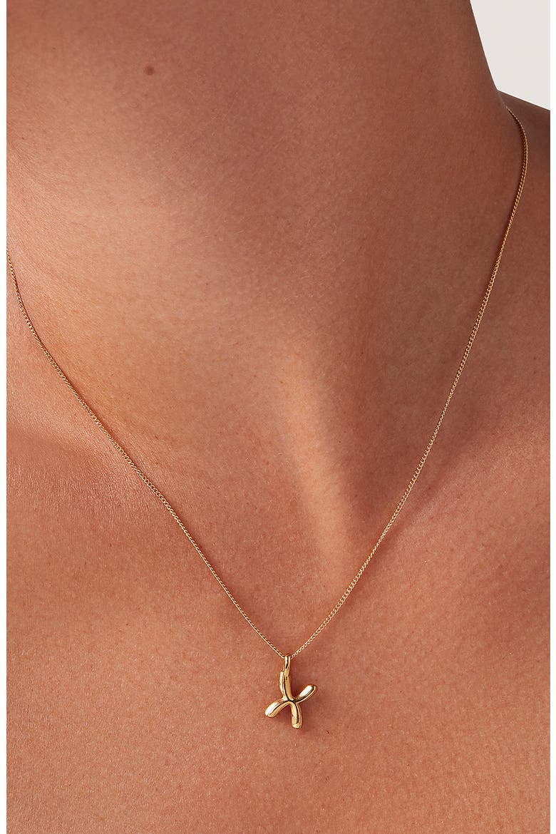 Customized Monogram Pendant Necklace, Alternate, color, HIGH POLISH GOLD - X