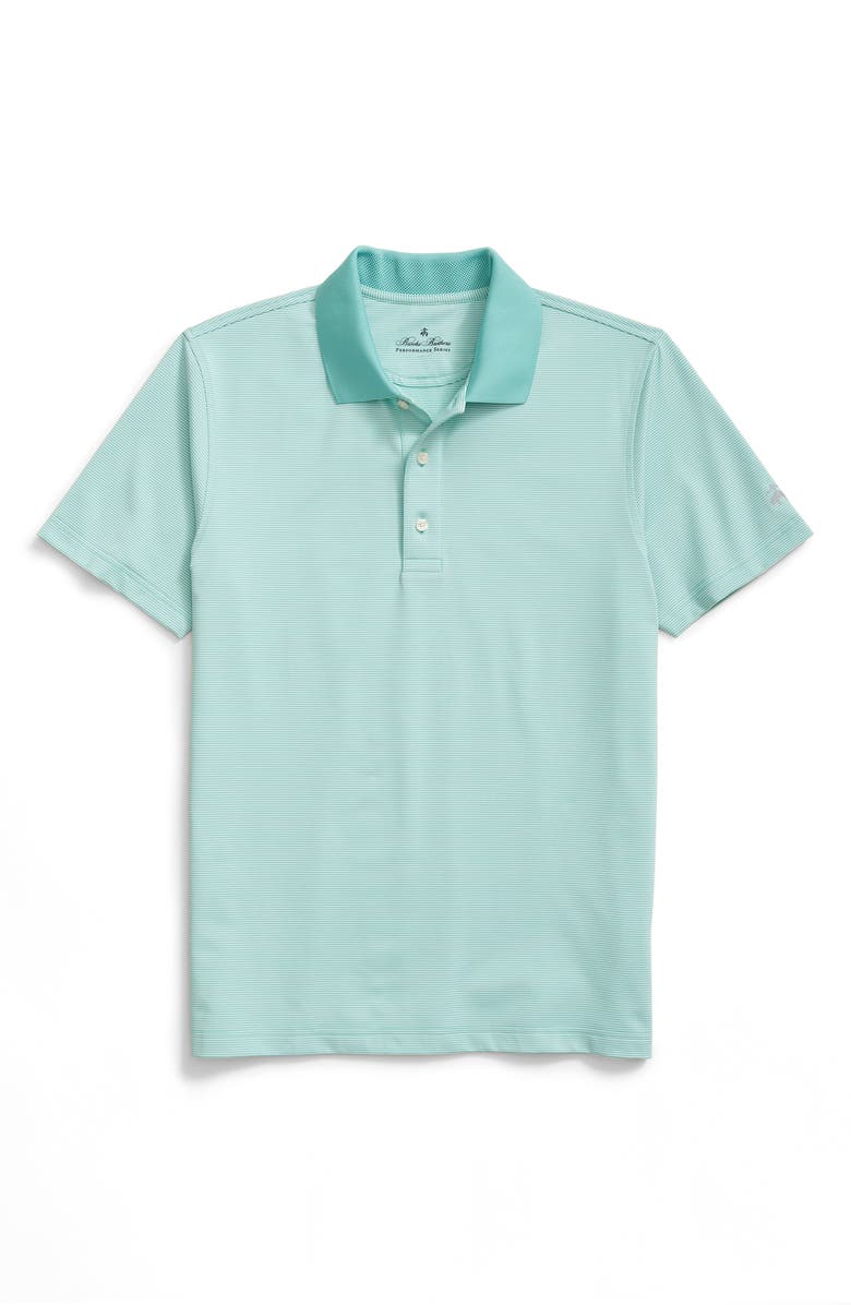 Brooks Brothers Microstripe Performance Golf Polo, Main, color, Green Tonal