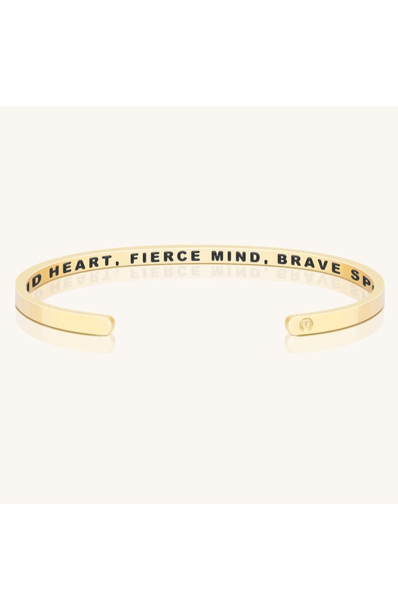 Mantra Kind Heart, Fierce Mind, Brave Spirit bracelet, Main, color, Inside - Yellow Gold