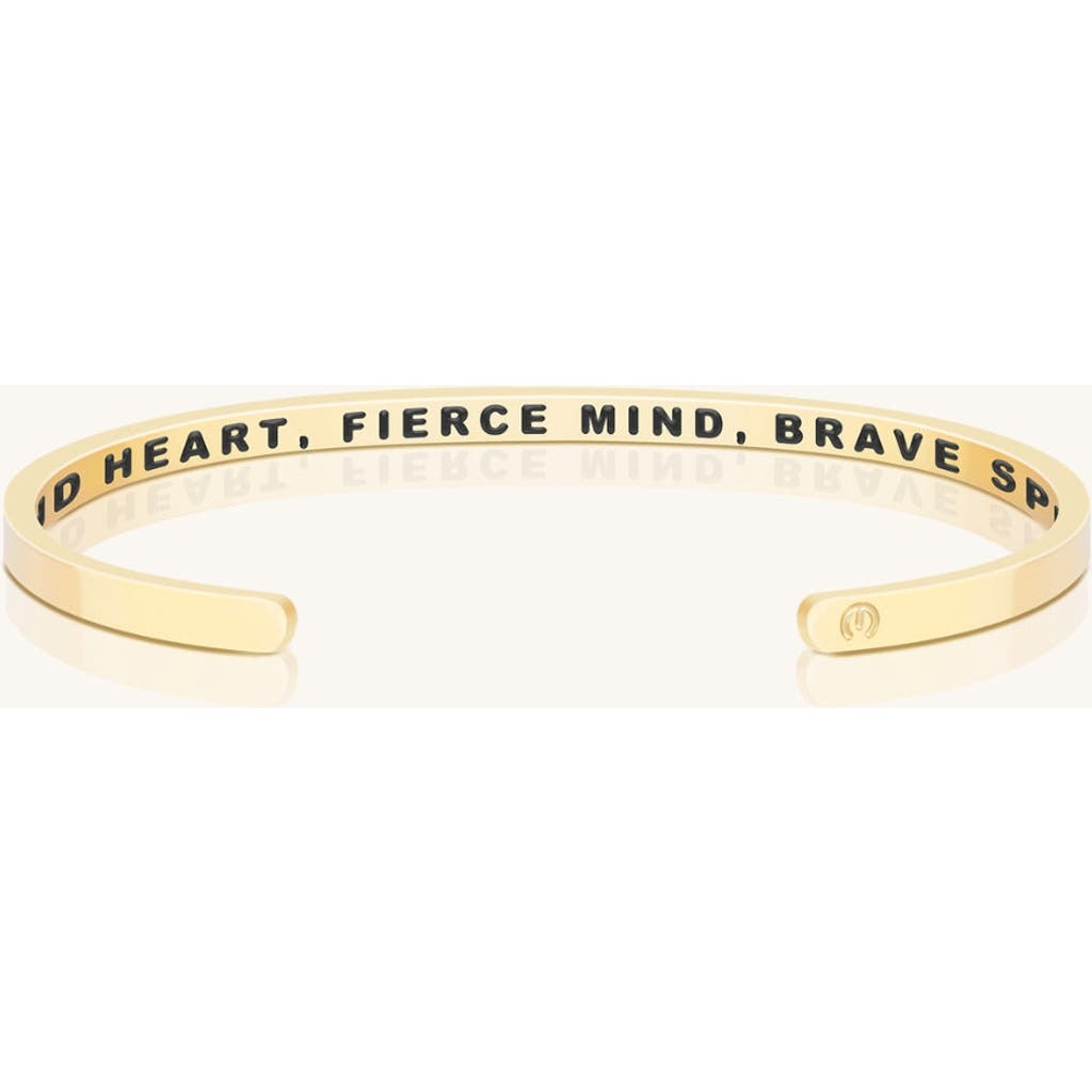 Mantra Kind Heart, Fierce Mind, Brave Spirit Bracelet In Gold