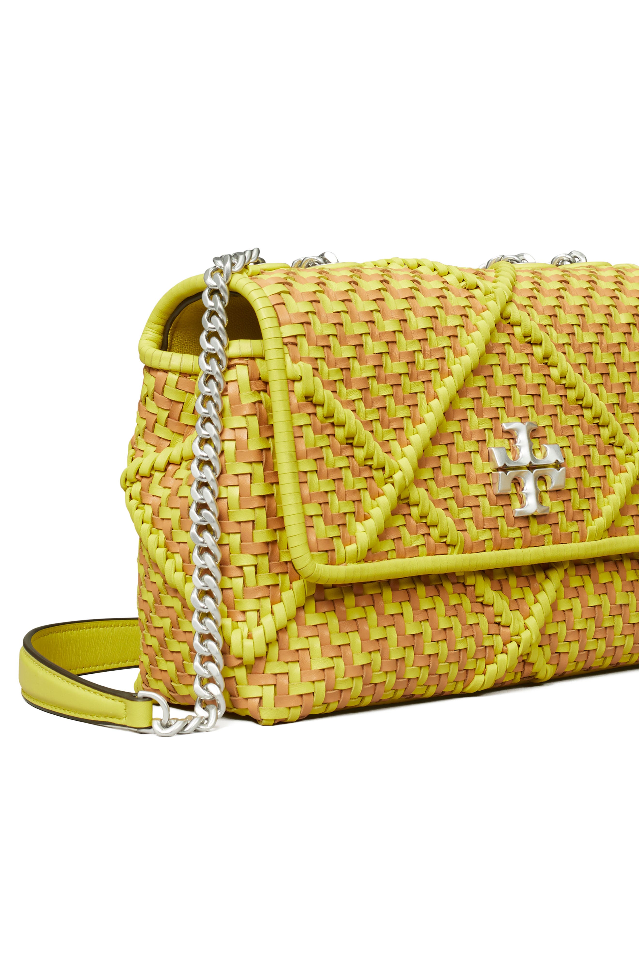 Tory Burch Small Kira Diamond Weave Convertible Leather Shoulder Bag, Alternate, color, 